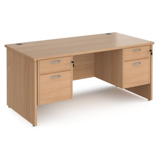 Universal Straight Desk With 2x2 Lockable Drawers, 1.6m Wide